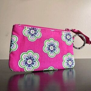 Vera Bradley Zip ID Case in Pink Swirls Flowers